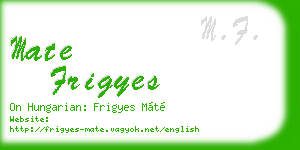 mate frigyes business card